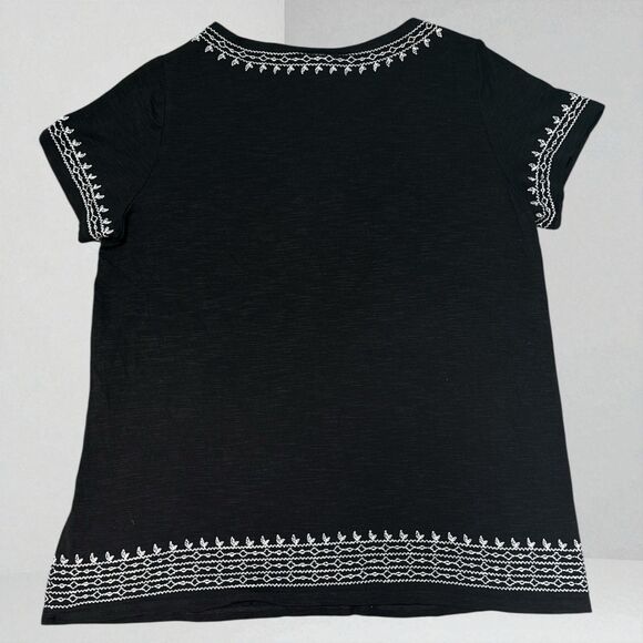 Rafaella Tops Women’s Size M Embroidered Red Black Short Sleeve Boho Lot Of 2 - Picture 3 of 7